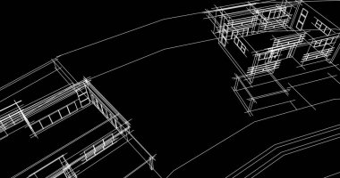 şehir mimarisi ve binalar 3D çizimi 