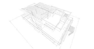 Ev kavramı kroki 3d çizim