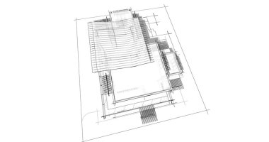 Ev kavramı kroki 3d çizim
