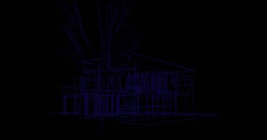 Binanın mimari 3d çizim çizim ev