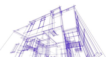 Ev kavramı kroki 3d çizim