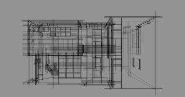 Ev kavramı kroki 3d çizim