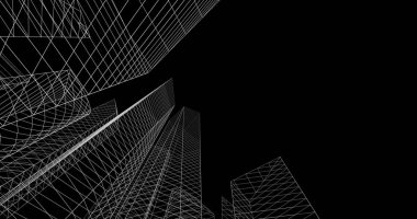 şehir mimarisi ve binalar 3D çizimi 