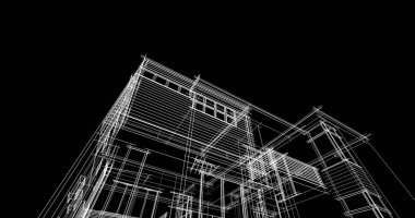 Ev kavramı kroki 3d çizim