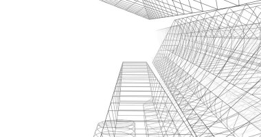 şehir mimarisi ve binalar 3D çizimi 