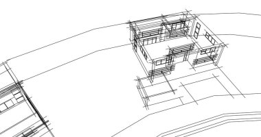 şehir mimarisi ve binalar 3D çizimi 