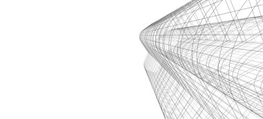 mimari çizimleri 3B illüstrasyon - illüstrasyon