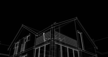 mimari çizimleri 3B illüstrasyon - illüstrasyon