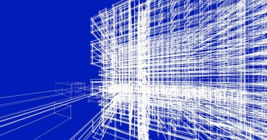 Binanın mimari 3d çizim çizim ev