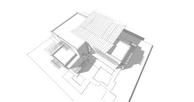 Ev kavramı kroki 3d çizim