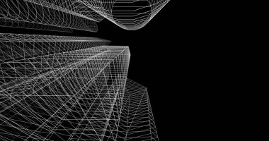 şehir mimarisi ve binalar 3D çizimi 