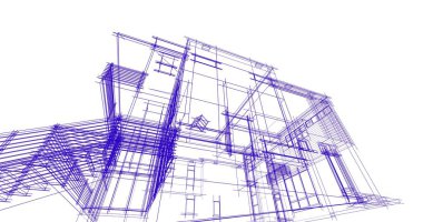 Ev kavramı kroki 3d çizim