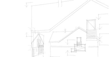 mimari çizimleri 3B illüstrasyon - illüstrasyon