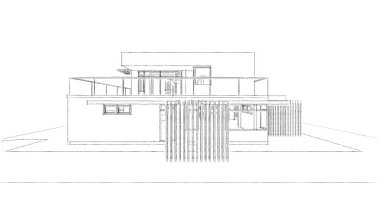 Ev kavramı kroki 3d çizim