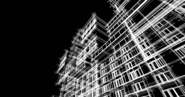 şehir mimarisi ve binalar 3D çizimi 