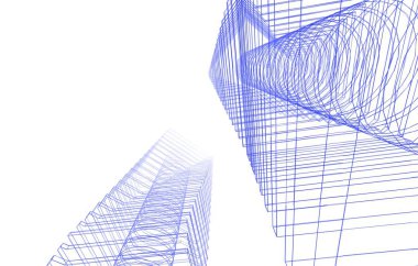 şehir mimarisi ve binalar 3D çizimi 