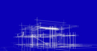 Ev kavramı kroki 3d çizim