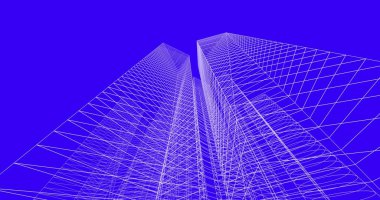 şehir mimarisi ve binalar 3D çizimi 