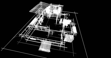 Ev kavramı kroki 3d çizim