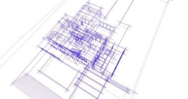 Ev kavramı kroki 3d çizim