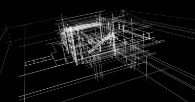 Ev kavramı kroki 3d çizim