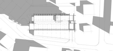 mimari çizimleri 3B illüstrasyon - illüstrasyon