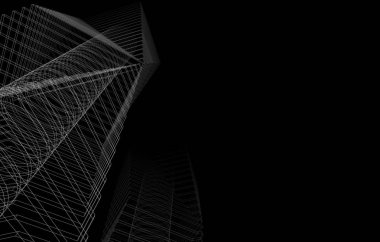 Binanın mimari 3d çizim çizim ev