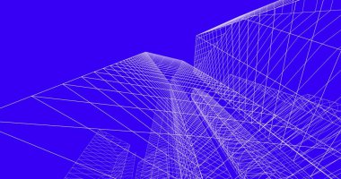 şehir mimarisi ve binalar 3D çizimi 