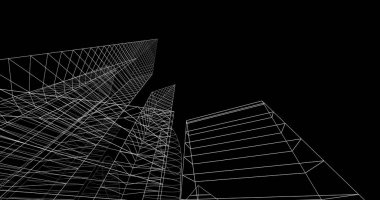 şehir mimarisi ve binalar 3D çizimi 