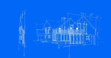 mimari çizimleri 3B illüstrasyon - illüstrasyon