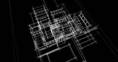 Ev kavramı kroki 3d çizim