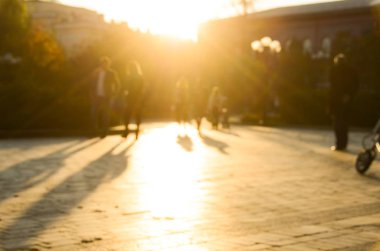 Sonbahar park, bulanık görünüm 