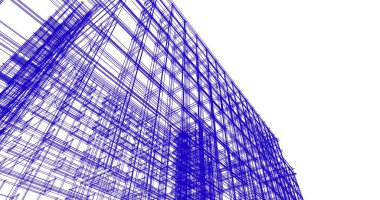 mimari çizimleri 3B illüstrasyon - illüstrasyon