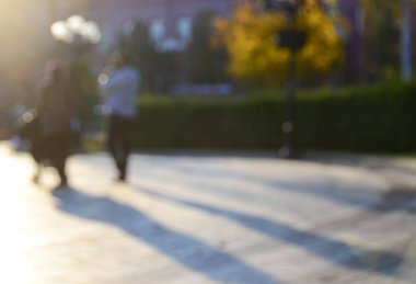 Sonbahar park, bulanık görünüm 