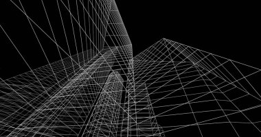 şehir mimarisi ve binalar 3D çizimi 