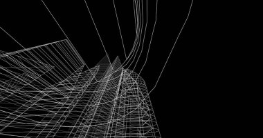 şehir mimarisi ve binalar 3D çizimi 