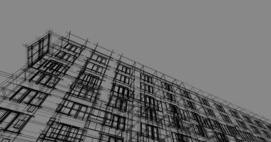 İnşaat 3d çizim Bina mimari