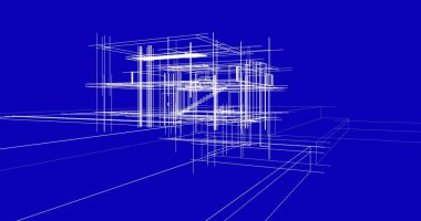 Ev kavramı kroki 3d çizim