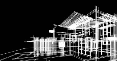 Ev kavramı kroki 3d çizim