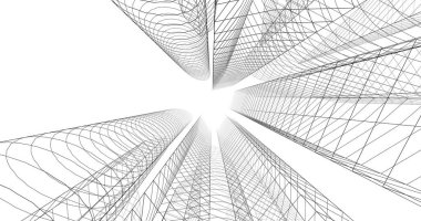 şehir mimarisi ve binalar 3D çizimi 