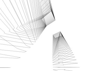 mimari çizimleri 3B illüstrasyon - illüstrasyon