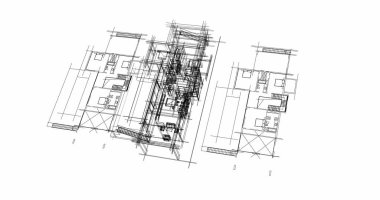 Ev kavramı kroki 3d çizim