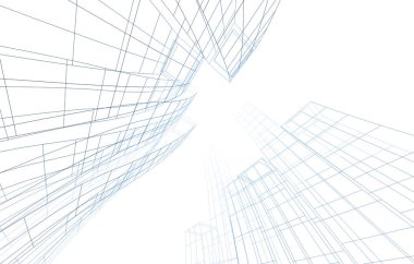 şehir mimarisi ve binalar 3D çizimi 