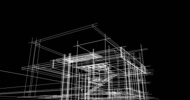 Ev kavramı kroki 3d çizim