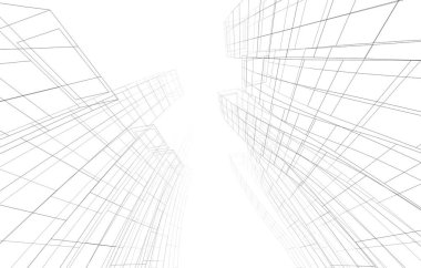 mimari çizimleri 3B illüstrasyon - illüstrasyon