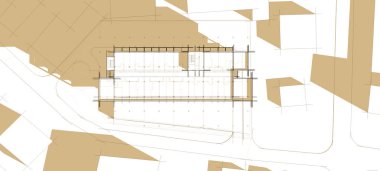 mimari çizimleri 3B illüstrasyon - illüstrasyon