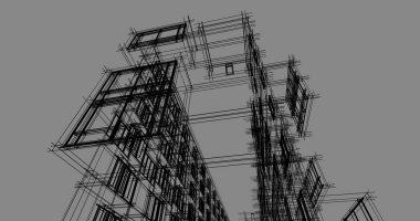 İnşaat 3d çizim Bina mimari