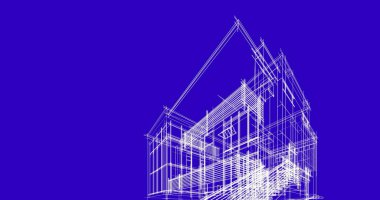 Ev kavramı kroki 3d çizim