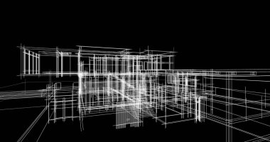 Ev kavramı kroki 3d çizim