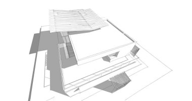 Ev kavramı kroki 3d çizim